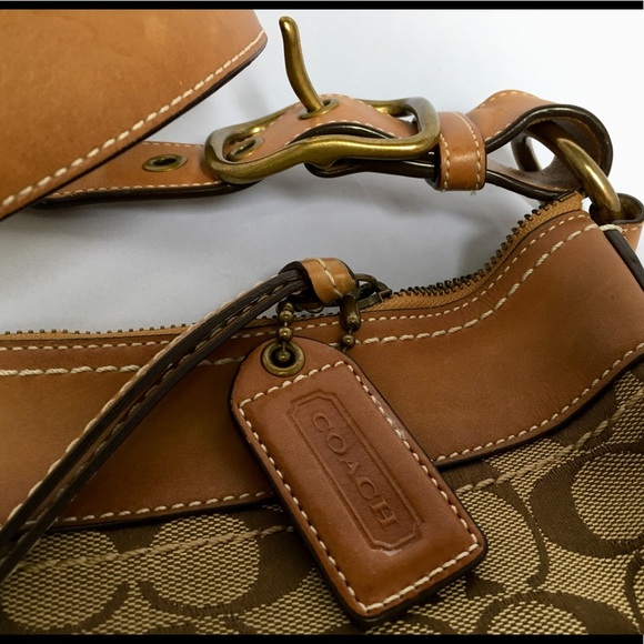 Coach Leather/Fabric Crossbody Signature Bag - Picture 2 of 5